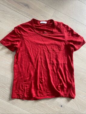 A.L.C. Womens 100% linen pocket tee